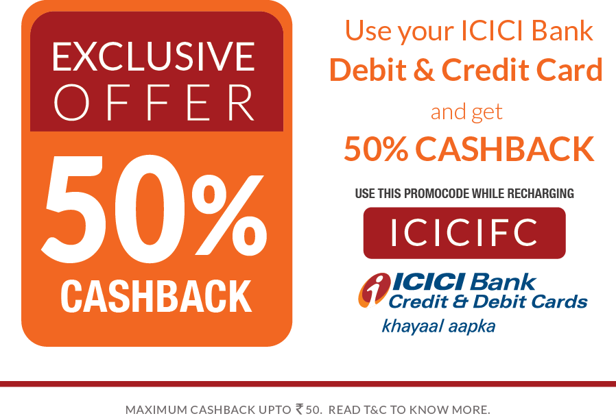 50 Cashback For Icici Bank Debit Credit Card