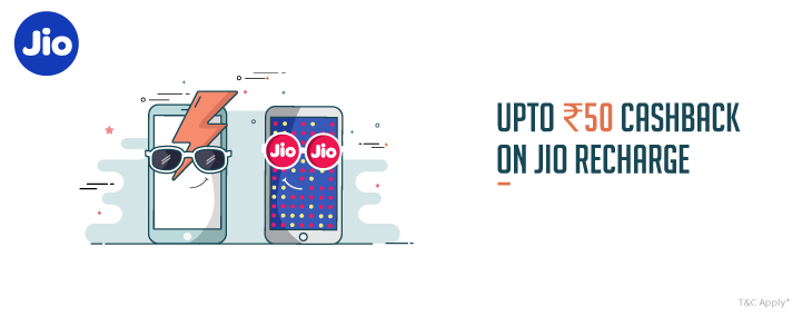 For 250/-(17% Off) Flat Rs. 50 Cashback Jio Recharge of Rs 300 and more at Freecharge
