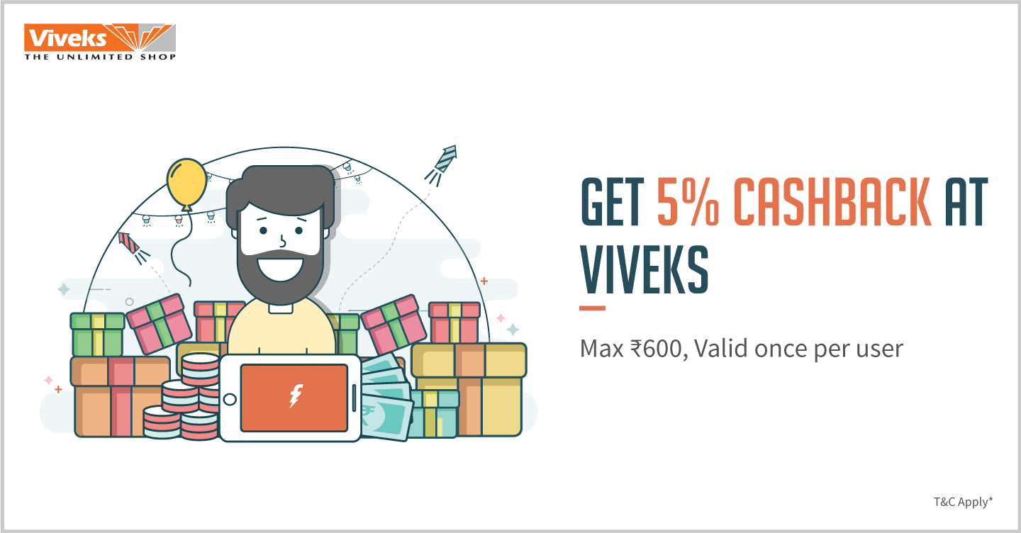 Get 5% Cachback At Viveks